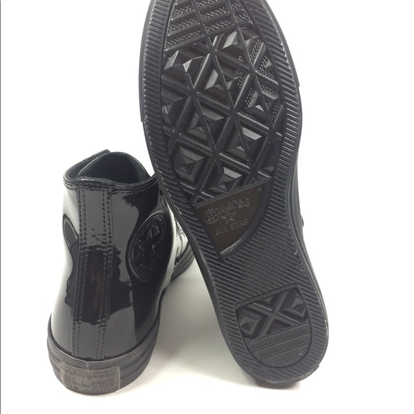 NEW Converse CTAS Hi Glossy Black Shoes Size 9 - Picture 7 of 8